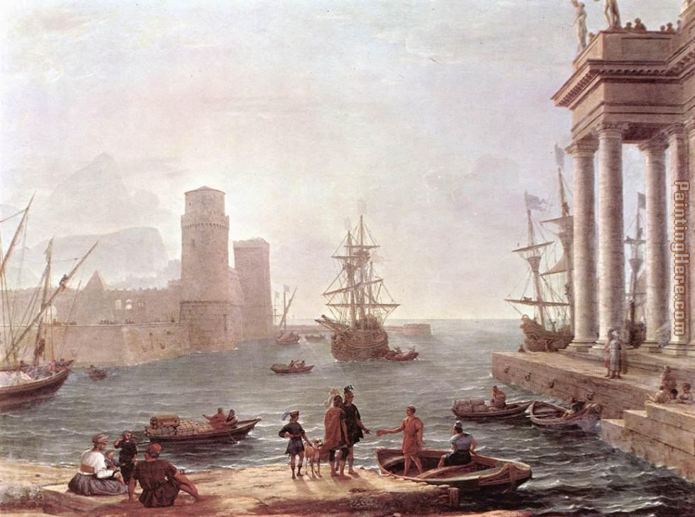 Port Scene with the Departure of Ulysses from the Land of the Feaci painting - Claude Lorrain Port Scene with the Departure of Ulysses from the Land of the Feaci art painting